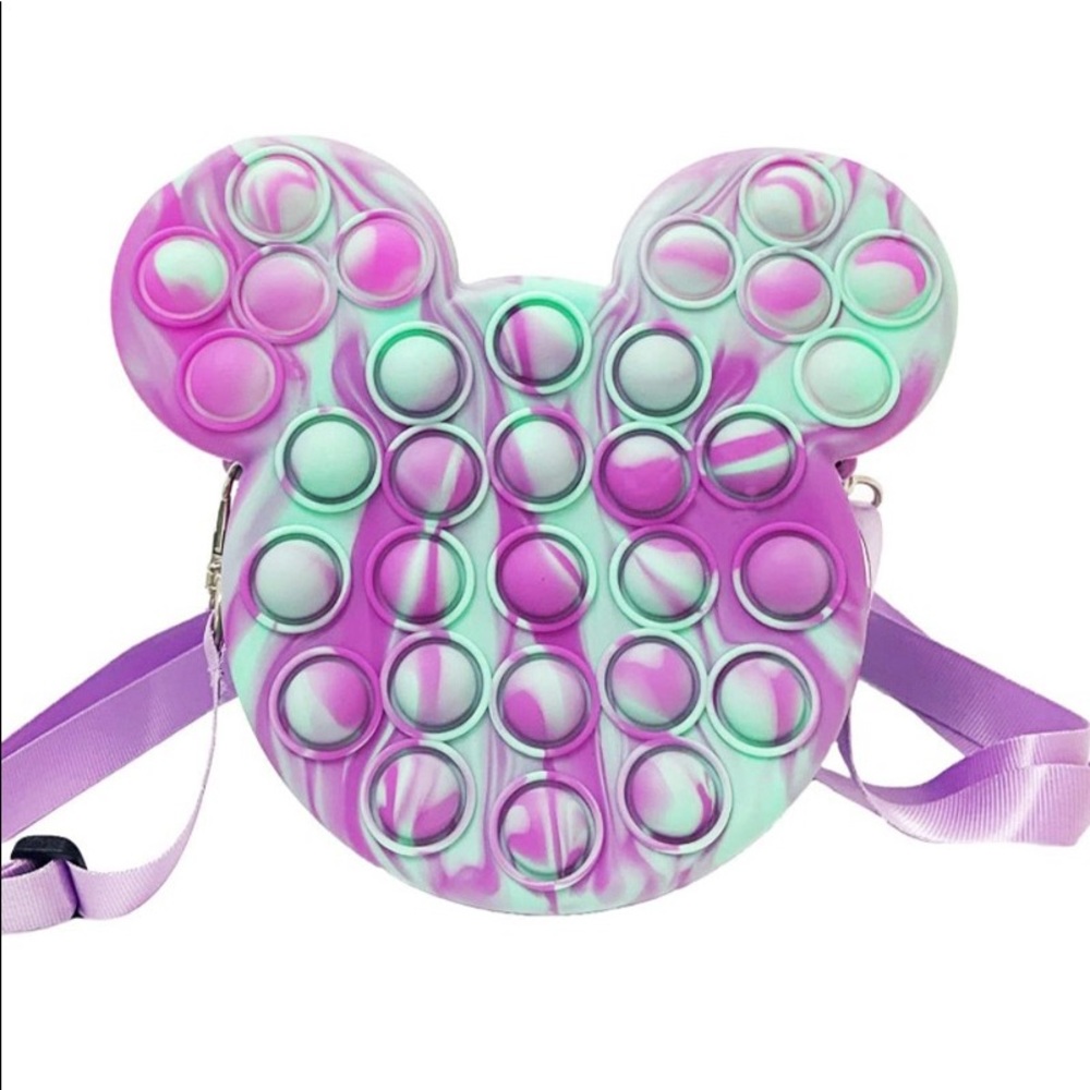 Minnie Mouse Pop it fidget Crossbody purse and handbag for girls.